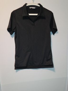 Tilley Black Polo Tunic Top Travel Casual Short Sleeve M